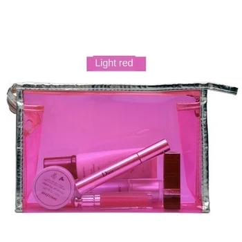 

Hot-selling Color Transparent PVC Cosmetic Bag Solid Color Waterproof Toilet Bag Foreign Trade Large Capacity Storage Bag