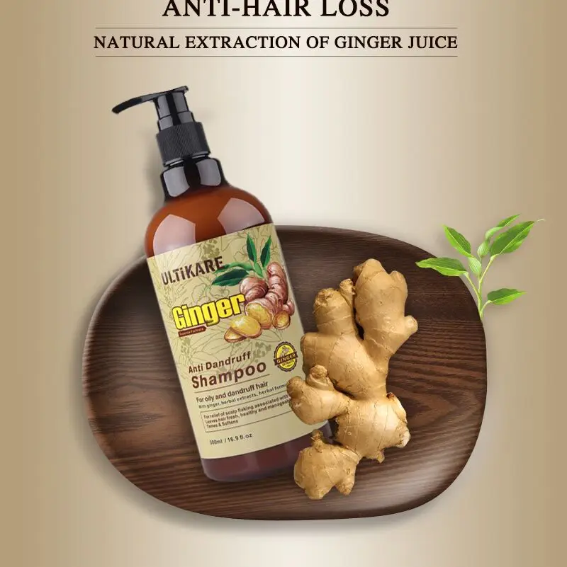 500ML Ginger Shampoo Anti Dandruff Oil Control Hydrate Scalp Ginger Shampoo