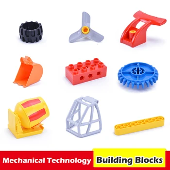 

Duplos Parts Blocks DIY Assembly Mechanical Engineering Gear Science Educational Accessories Duplos Building Blocks Toys