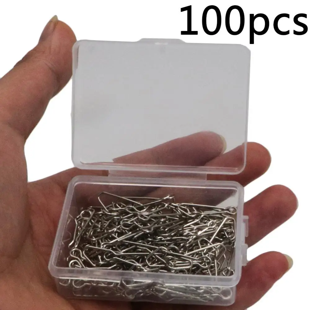 100 pcs 50/100 шт./кор. море карабины для рыбалки Нержавеющая сталь карабины рыболовный крючок линия соединитель 00/0/1/2/3/4# заколки - Цвет: 100 pcs