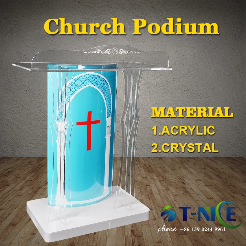 Popular Pulpit Cross Lectern Display Podium Conference Room Podium School Theatre Furniture Dais