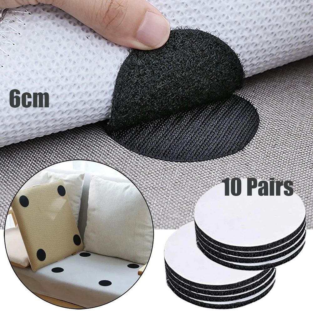 

20pcs/10 Pairs Anti Curling Carpet Tape Rug Gripper Velcro Secure the Carpet Sofa and Sheets in Place and Keep the Corners Flat