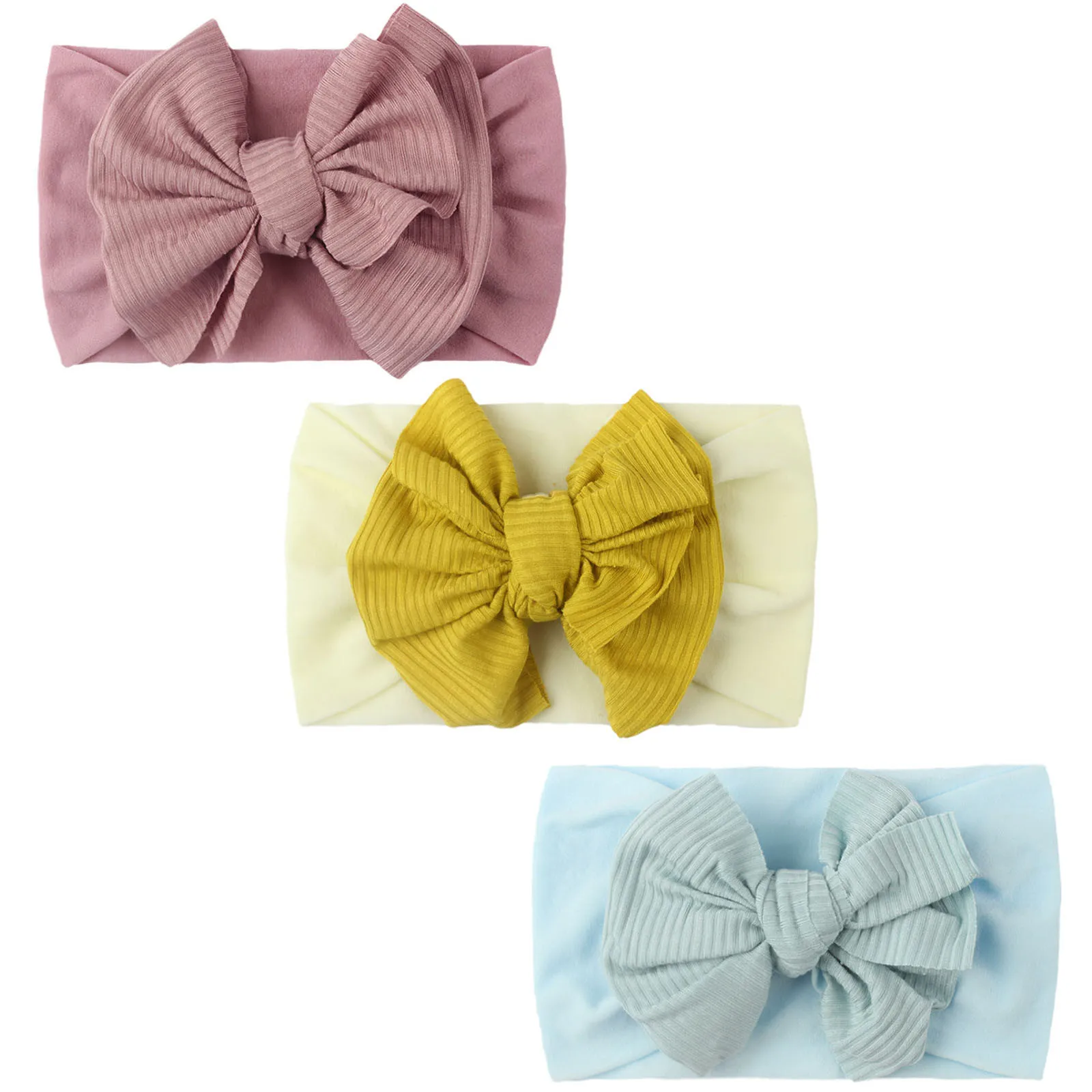 Baby Girl Headband Infant Hair Accessories Bows Newborn Headwear Rabbit Ear Headwrap Gift Toddlers Bandage Ribbon Venda 3pcs | Детская