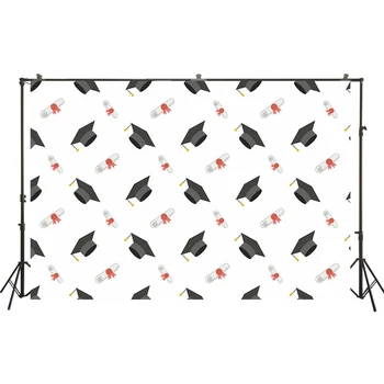 

HUAYI Photography Background Graduation Bachelor cap Vinyl Baby Shower Birthday Party Child Photocall Backdrop Studio W-608