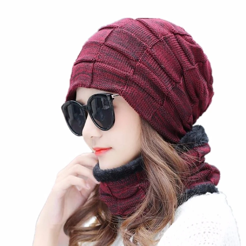 

oZyc Winter Hat Scarf Skullies Beanies For Men Knitted Hat Women Mask Thick Balaclava Earflap Wool Bonnet Male Beanie Hats Cap