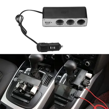 

TIOODRE 3 Way Charger Car Cigarette Lighter Power Spliter USB Triple Car Socket Charger DC 12-24V Car Cingarette Lighter