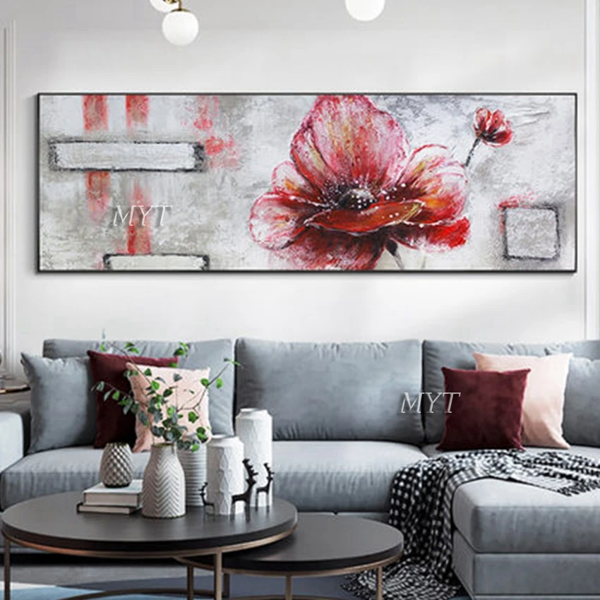 Günstig Hand Bemalt Abstrakten blumen landschaft ölgemälde auf leinwand Wand kunst Bilder für Wohnzimmer wohnkultur keine rahmen