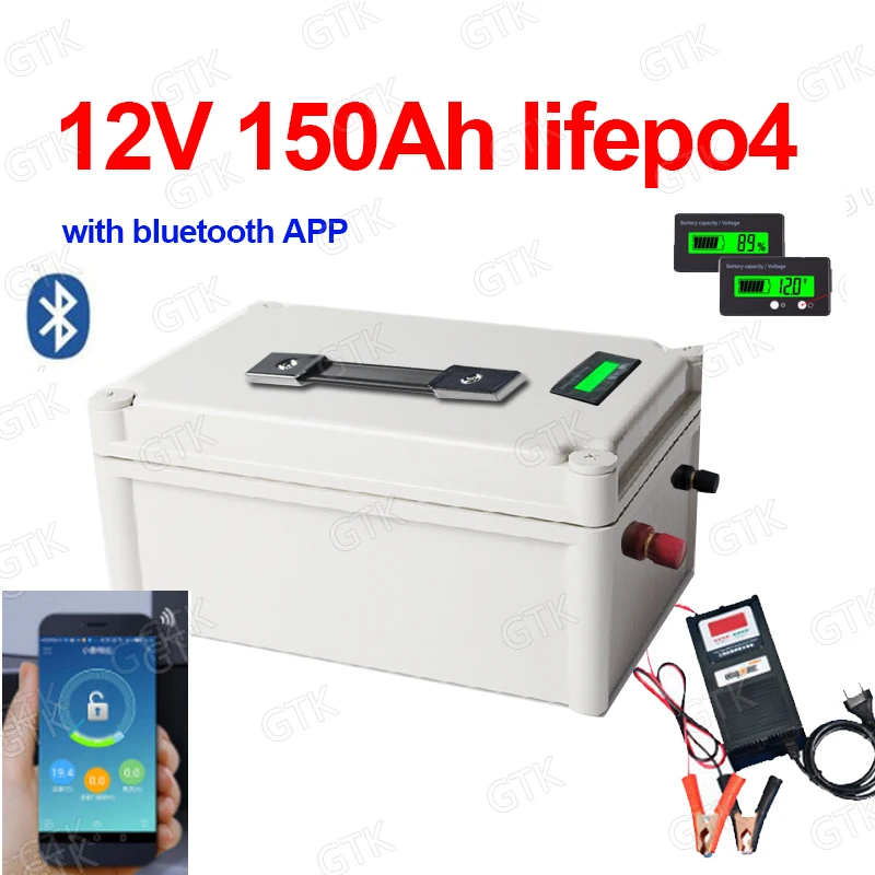 Литиевая батарея GTK 12 В 8 Ач bluetooth APP BMS в lifepo4 аккумулятор глубокого цикла для