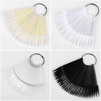 

Fan Shaped Nail Art Gel Polish Coloring Showing Shelf Foldable Card Board Set Image Practice Trainning Display Palette H051