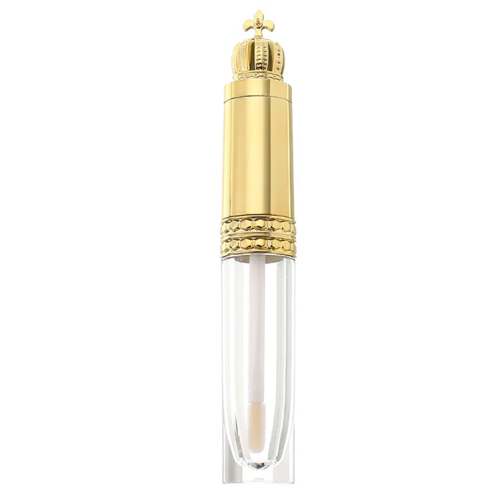 

1Pcs 8ml Empty Refillable Lip Gloss Tube With Gold Crown Lid DIY Lipstick Plastic Refillable Bottles Lip Cosmetics Container