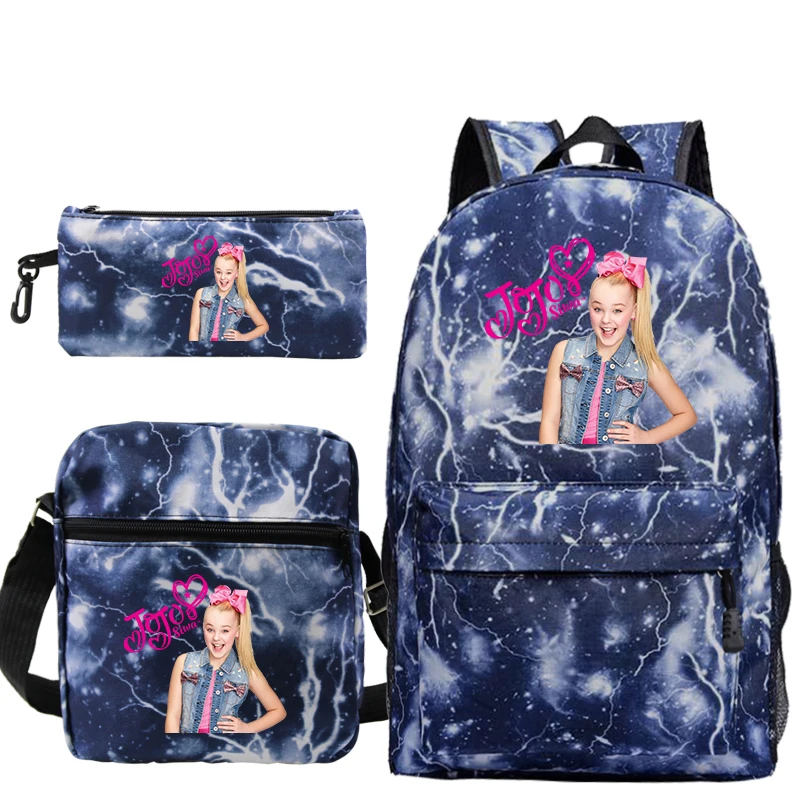 3 шт./компл. Jojo Siwa рюкзак Детский для мальчиков и девочек подростков популярная