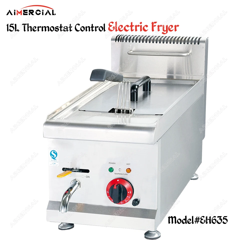 

EH635/EH685/GH535/GH585 Electric/Gas Thermostat Deep Fryer S.Steel Frying Machine Commerical Oil fryer for chips/fried chicken
