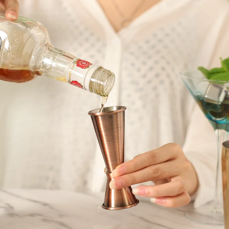 Copper plated stainless steel measuring cup double wine jigger 25/50ml