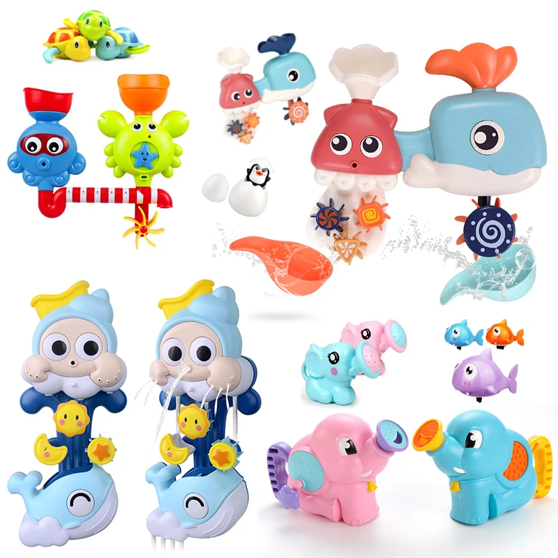 

Kids Shower Bath Toys Cute Waterwheel Toys Baby Fawcett Bathing Shower Educational Kid Toy Spray Tool Dabbling Toy for children
