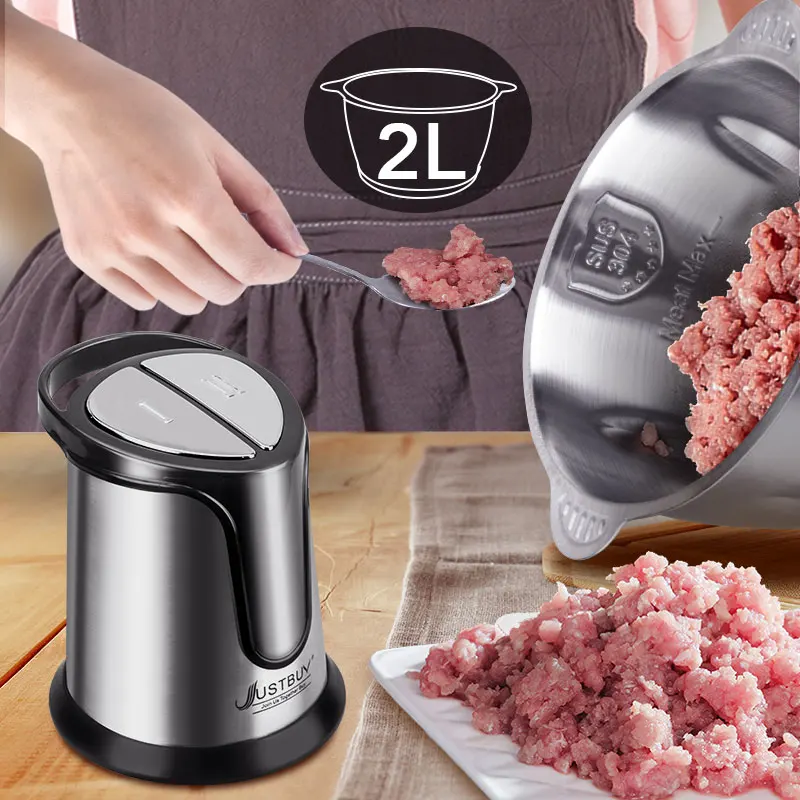 2 Speed 500w Stainless Steel Meat Grinder Chopper Electric Automatic Mincing Machine Household Grinder Food Processor