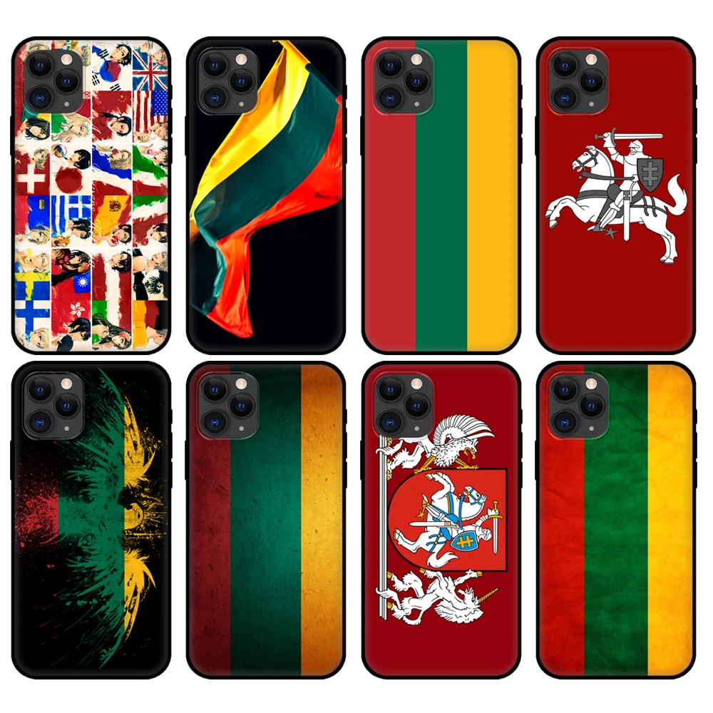 Черный чехол из ТПУ для iphone 5 5s se 6 6s 7 8 plus x 10 XR XS 11 pro MAX с литовым флагом | Мобильные