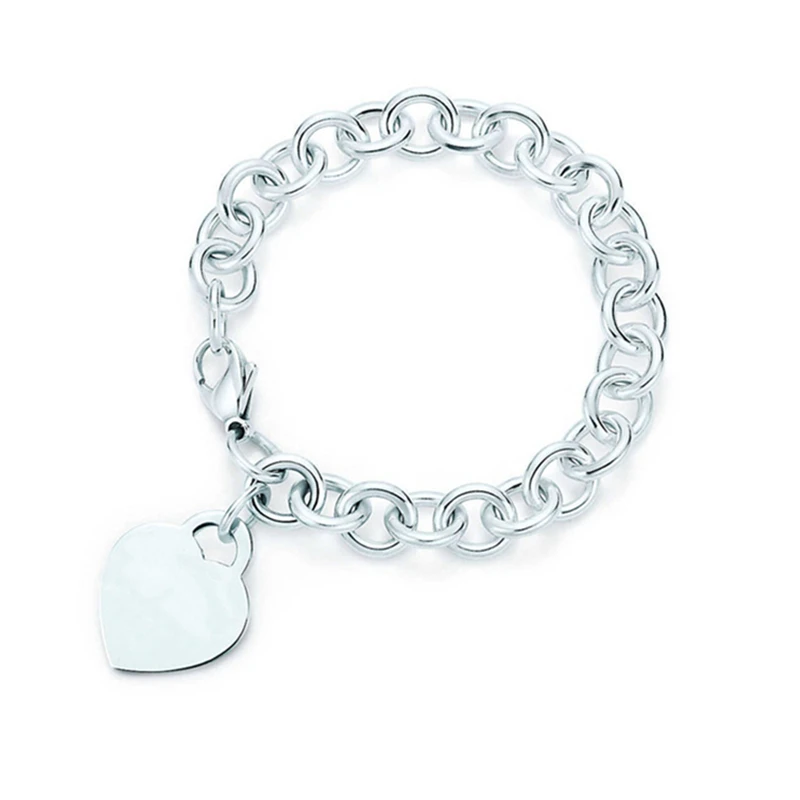 

SHINETUNG 1:1 S925 Sterling Silver Original Bracelet Heart-Shape Pendant Bracelet For Women Fine LOGO High-quality Jewelry
