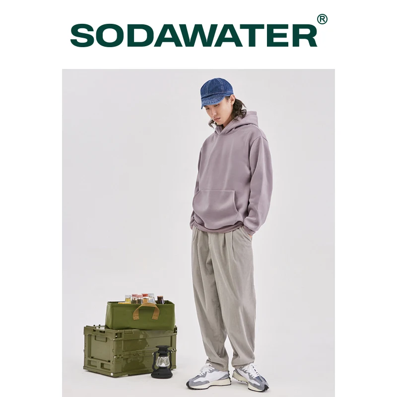 SODAWATER Harajuku флисовые толстовки унисекс уличная мода пустые негабаритные мужские