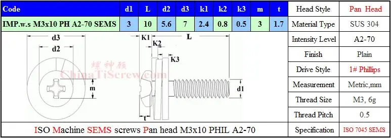 LSEMS M3x10 A2