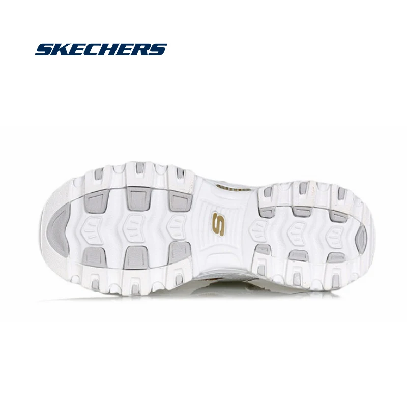 Skechers туфли в повседневном стиле; Для женщин D'lites, на платформе ботинки с массивным каблуком кроссовки удобные женские туфли на плоской подошве модные папа обувь Брендовая оригинальная 11916-BKW