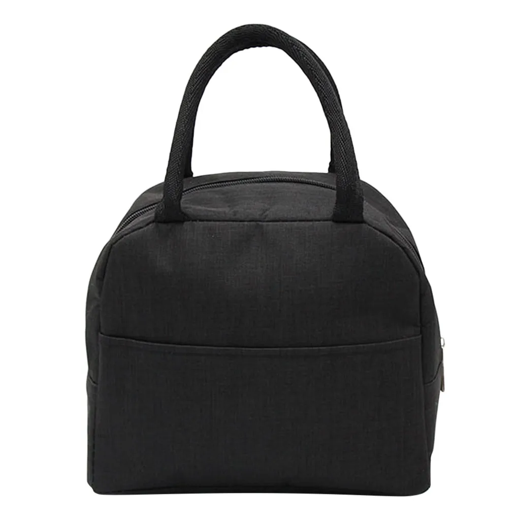Унисекс Новая сумка для завтрака, свежесть, изоляция холодных тюков, термоуличная модная простая стильная Большая вместительная водонепроницаемая сумка для еды - Цвет: Black