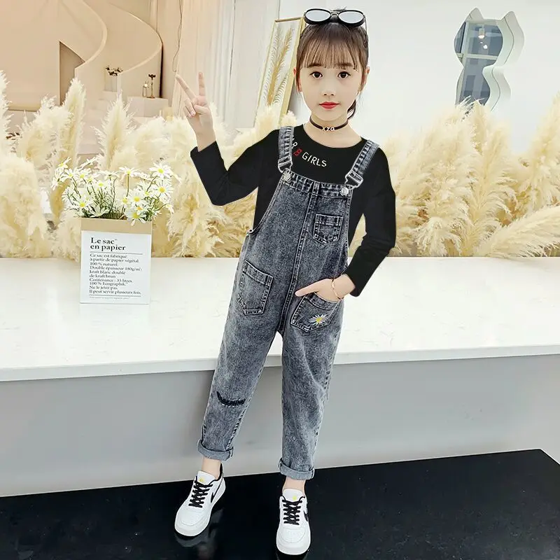 

Teens Girls Vintage Denim Long Jumpsuit Overalls Playsuit Dungarees Girls Jeans Jumpsuits Clothes for 4 5 6 7 8 9 10 11 12 Years