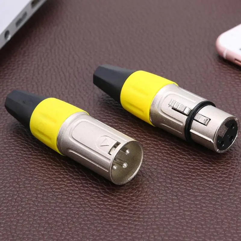 1 пара XLR 3Pin Мужской Женский DIY Аудио кабель разъем припоя для микрофона