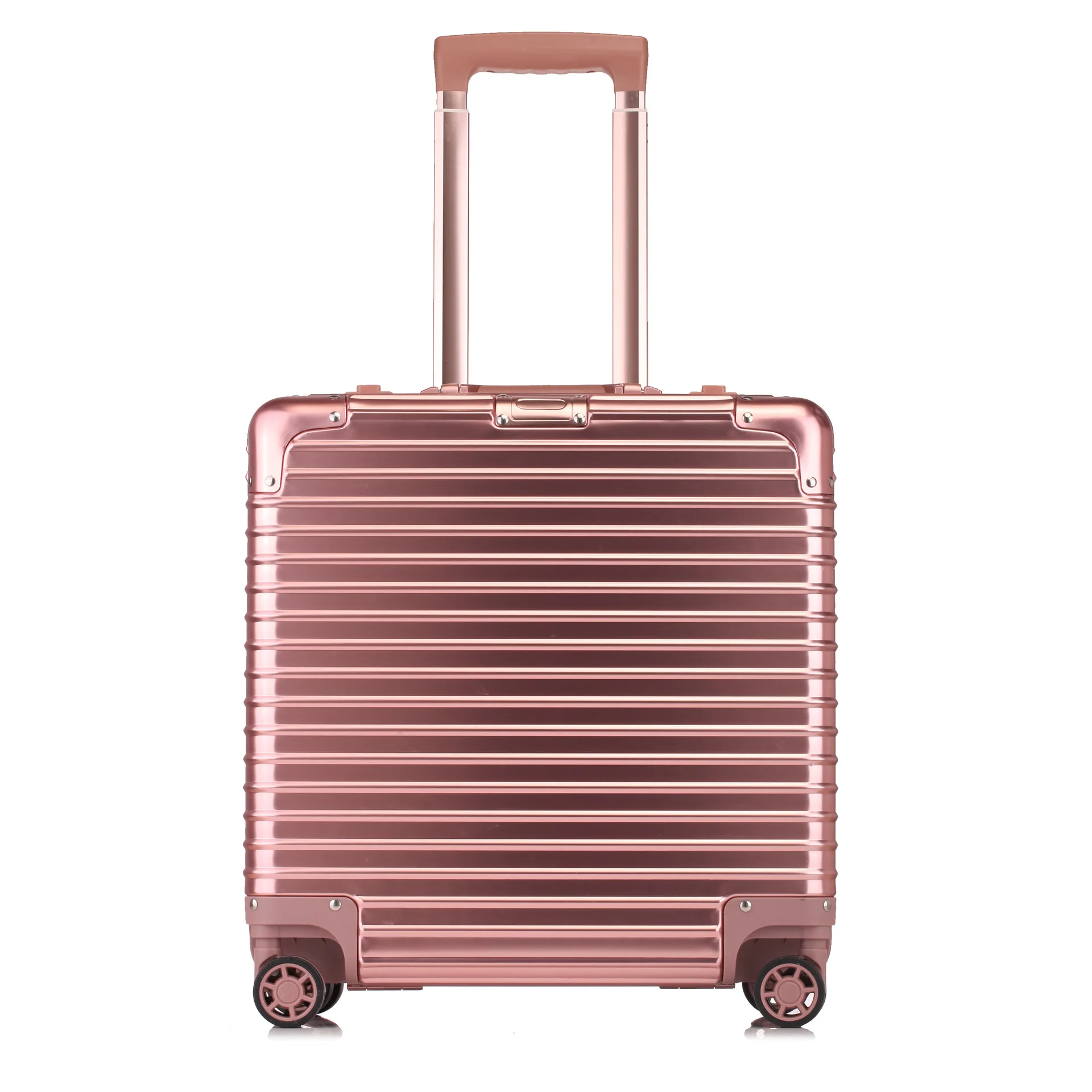 

Travel Lugguge 18-Inch All Matching Color Right Angle Aluminum Frame Travel Trolley Vertical Stripes Retro Universal Wheel Lugga