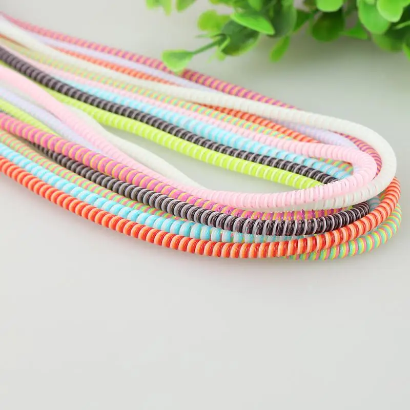 1.4M MIX Color Phone Wire Cord Rope Protector USB Charging Cable Bobbin Winder Data Line Earphone Cover Suit Spring Sleeve Twine|Cable Winder| - AliExpress
