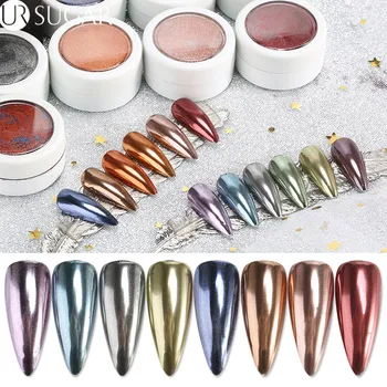 

Mirror Metallic Nail Glitter Powder Rose Gold Dazzling Silver Holographics Nail Art Pigment Powder Dust Nail Art Decorations DIY