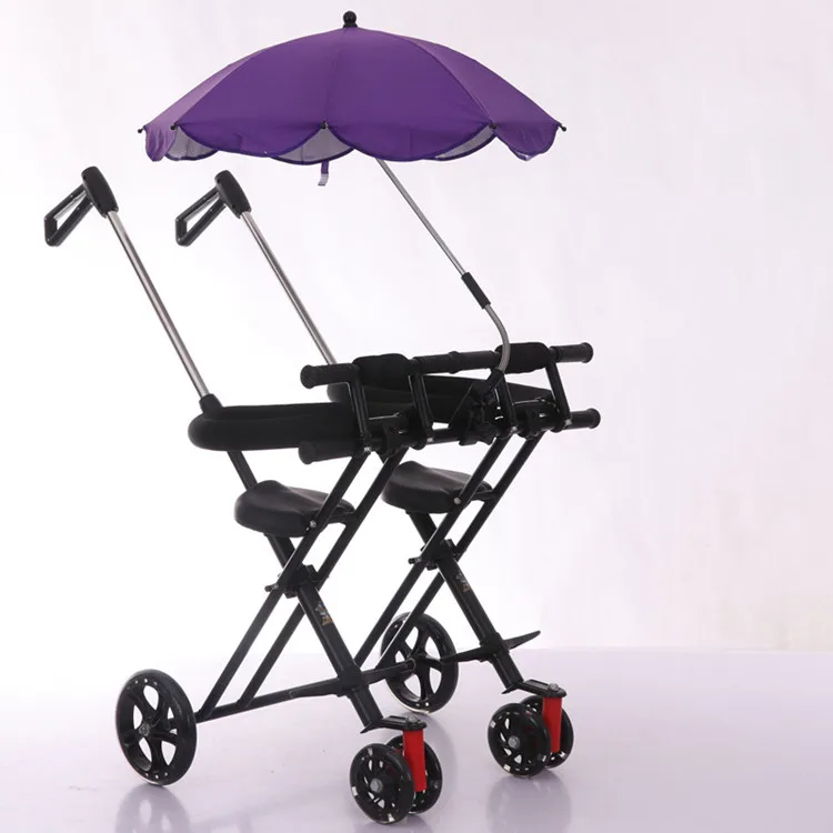 Light Weight Twin Baby Stroller Big Wheel Double Seats Push Trolley Children Twin Travel Tricycle Infant Easy Fold Baby Carriage