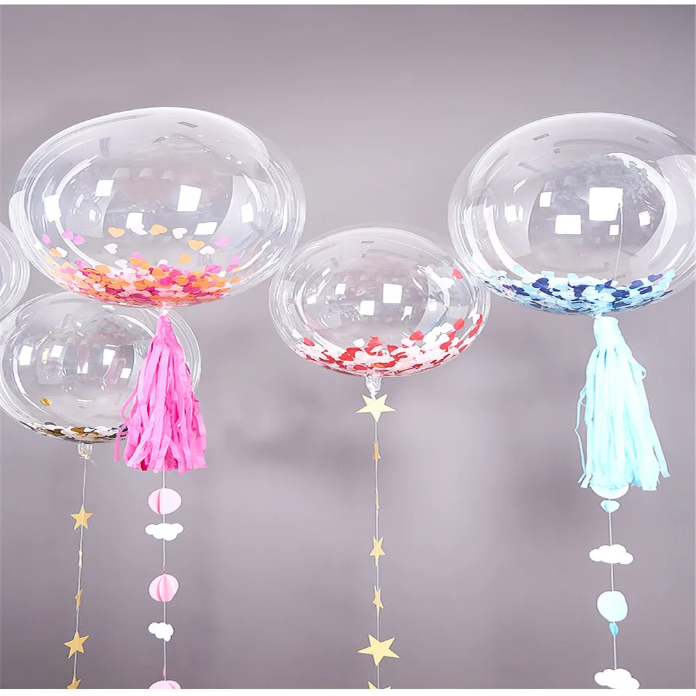 Воздушные шары для украшения свадьбы, дня рождения, Бобо, гелиевые шары, 10 г, конфетти, прозрачные, ПВХ, воздушные шары, вечерние, украшения