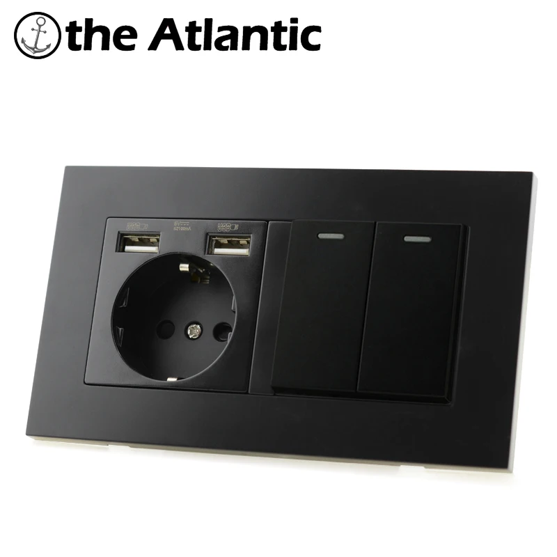 Russia Spain Europe De Wall Power Socket With Dual Usb Light Switch 1 2 3 4 Gang 1 2 Way Lamp
