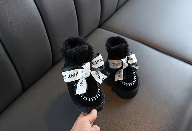 CNFSNJ детская обувь; коллекция года; модные зимние ботинки для детей; детская обувь из натуральной кожи; брендовые короткие ботинки с бабочкой для девочек