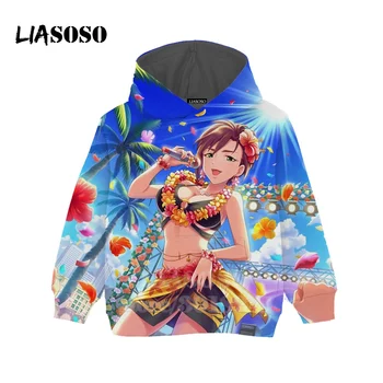 

LIASOSO Children Anime Girl Hoodies 3D Print Idol Master Cinderella Girl Sweatshirt Kids Boy Girl Tops Baby Teens Pullover B173