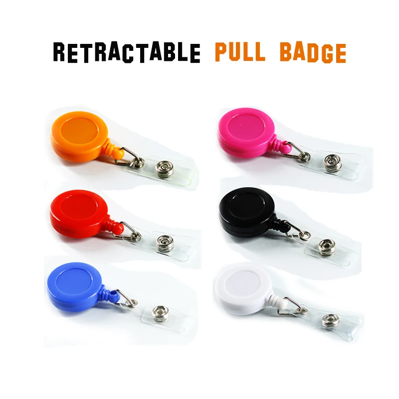 Retractable Pull Badge ID Department Brand Name Badge Holder Scroll Key