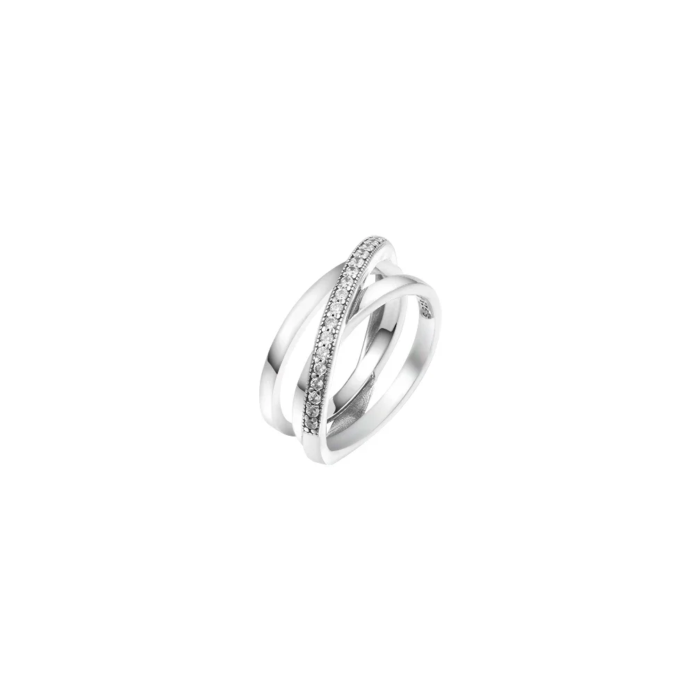 

Pavé Triple Band 925 Sterling Silver Aesthetic Friends Free Shipping Wholesale Fashion Woman Jewelry Making 2021 New Winter Ring