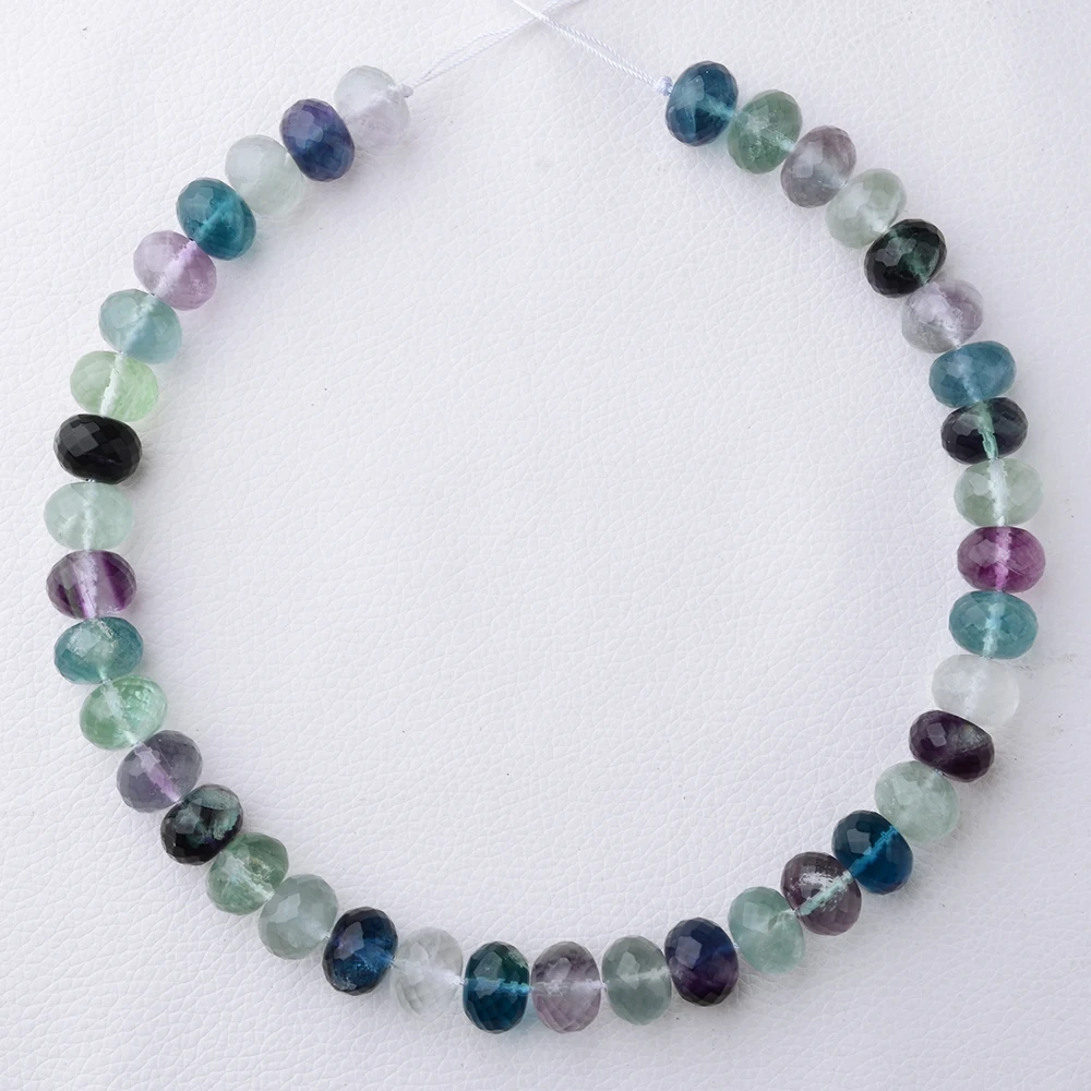 Natural 10x14mm faceted Rondelle Purple Fluorite bead strand Loose Beads 15.5'' Strands Jewelry Making DIY