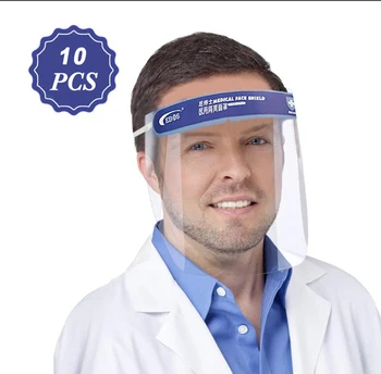 

10Pcs Full Face Cover Mask With Sponge Increased Protective Head-Mounted Isolation Mask Anti-Fog Dustproof Waterproof