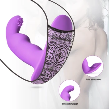 Invisible Vibrating Panties Vaginal Clitoris Vibrators Silicone Butterfly Wearable G spot Vibrators Adult Sex toys for Women 6