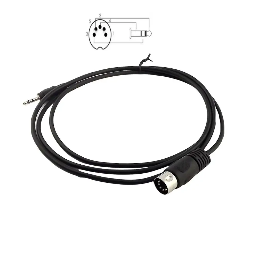 1x Din 5  Din MIDI Male To 3.5mm Male ÷ ׷    Ŀ ̺, 5 Ʈ/1.5M