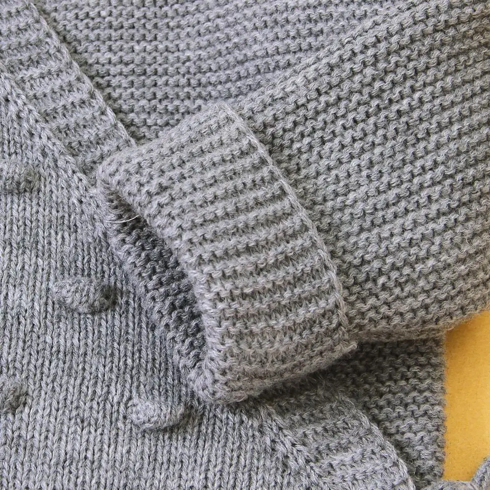 Детские свитера; осенний однотонный вязаный свитер для новорожденных; зимний джемпер для маленьких мальчиков и девочек; вязаные куртки; пальто с длинными рукавами