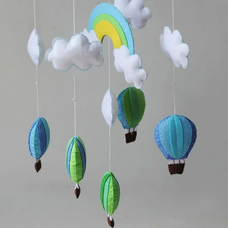 DIY посылка, тепловой воздушный шар, ветряные колокольчики, войлочный пакет, сделай сам, поделки ручной работы, ручная сумка, режущий войлочный материал