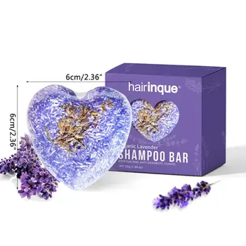

Handmade Shampoo Soap Bar Heart Shape Natural Ingredients Silicone Free Repair Damage Prevent Loss Nourishing Smooth Dandruff