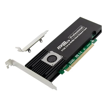 

Zeadow PCIE 3.0 X16 To 4 Ports M.2 NVME M-Key SSD Controller Card Converter With Heat Sink Cover Support 2242 To 2280 SSD