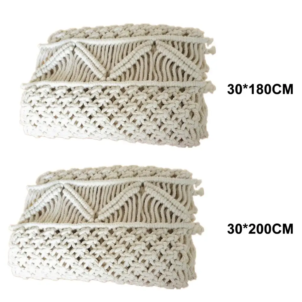 Скатерть с макраме кровать бегун Бохо Свадебный декор Doily Тканый гобелен ручной работы постельные принадлежности шарф для дома