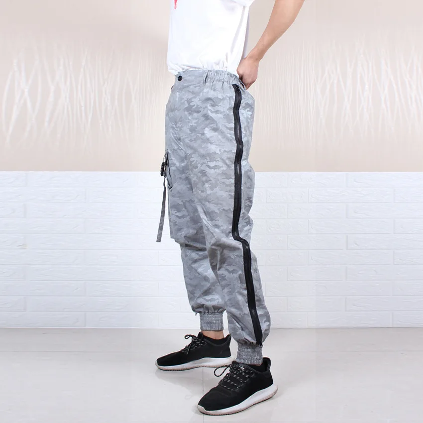 Hight Street камуфляжные Светоотражающие Брюки мужские свободные спортивные брюки с карманами мужские хип-хоп джоггеры ночные легкие мигание длинные брюки для пар