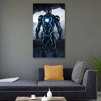 

Iron Man Framed LED Induction Light Painting Wall Pictures for Living Room Wall Art Canvas