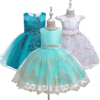 

Princess Flower Girls Wedding Dress Children's Lace Big Bow Tutu Frocks Baby Birthday Party White Green Dress 4 6 8 10 12 14 Yrs