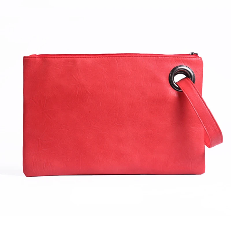  Fashion Solid Handbag Women's Clutch Bag Leather Women Envelope Bag Zipper Evening Bag Female Clutc - 32834099464